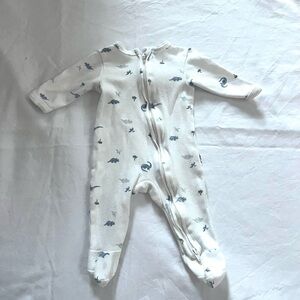 White Jammies with dinosaurs